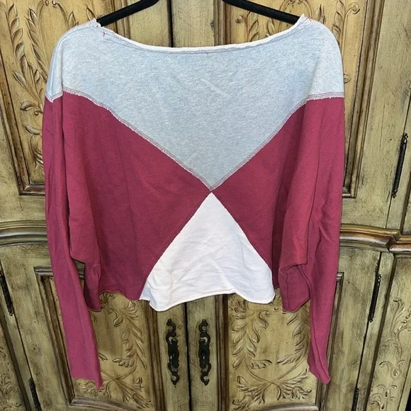 Free People Mantauk Colorblock Cropped Sweatshirt - Picture 3 of 9